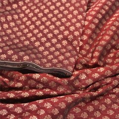 Sanskriti 1 Yard Art Silk Dark Red Woven Banarasi Dress Material Craft Fabric