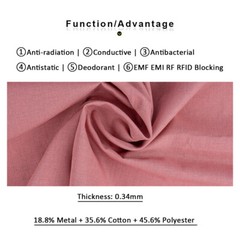 EMF Shielding Metal Fiber Fabric Anti Radiation Protection RFID Blocking Cloth