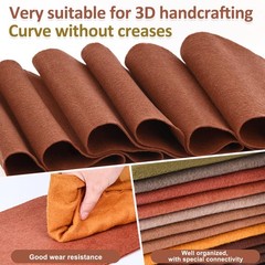 Soft Felt Fabric Sheets 13 Rolls Assorted Dark Brown Craft Sewing Pack