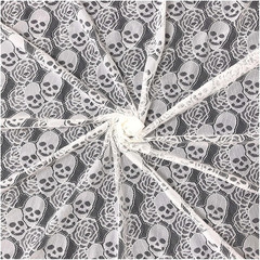 White Skull Lace Fabric, 60 * 36 Inches Solid Fabric Lace, 1 Yard Floral Wedd…