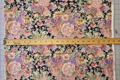 3 1/2 Yards – Robert Kaufman Fabrics – Florals On Black – 41″ Wide