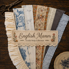 English Manor Textile Strip Collection, Vintage Primitive Trim, Sewing Supplies