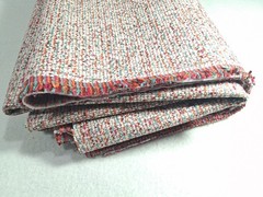 Multicolor Boucle Woven Fabric 1 Large piece 69″ x 56″ Orange Pink Teal Ivory