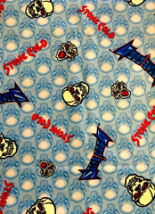 3 PCS VTG 1999 Officially Licensed WWF Stone Cold Blue Cotton FABRIC 3 1/2 Yds+