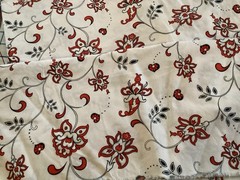 White, Red and Black Fabric Lot, 3 Pieces
