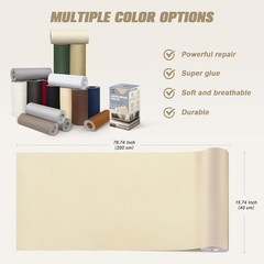Versatile 16 x 79 Inch Waterproof Self-Adhesive Canvas Patch for Easy Repairs