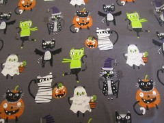 Halloween Fabric Stretch JoAnn’s Doodle Cats Pumpkins Ghosts 1yd x 54