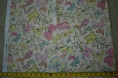 By 1/2 Yd, Pastel Butterflies on Light-Peach Quilt Cotton, P2149