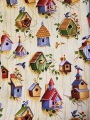 Over 7 Yds! (22 Feet x 44″) Birdhouse Bird Fabric – Brother Sister Design Studio