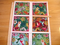 Jewel Tones Jungle Tiger Zebra Makower UK Cotton Quilt Fabric Panel HTF