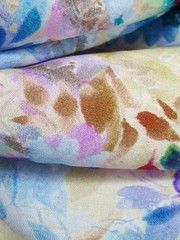 Flower Fabric Rayon Challis Japanese Apparel Paintbrush Floral By the Yard
