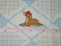 Vintage Bambi Disney Thumper Springs Industries Sz 15″x 21 1/2 ” Lt Blue & Green