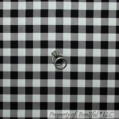 BonEful Fabric FQ Cotton Quilt Black White Gray B&W Check Block Gingham Stripe L
