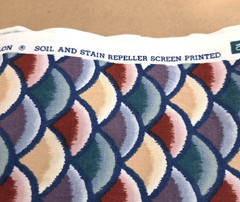Stanley King Studio Dupont Teflon Fabric 33″ x 66″ Peacock Scallop Pattern