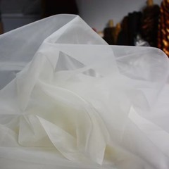 45” Wide By Yard Natural White 100 Mulberry Silk Organza Fabric Gauze Off White