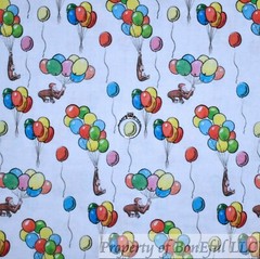 BonEful Fabric FQ Cotton Quilt Blue Curious George Monkey Ice Cream Donut Candy
