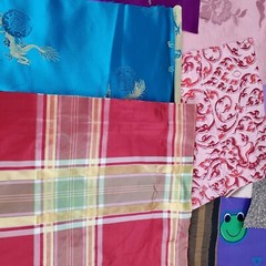 Crazy Quilt Fabric Scrap Lot 13 Ounces Satin Velvet Brocade