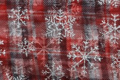 Snowflake Plaid Sheer Fabric 6+ Yards X 54 In Wide Red Sparkle Glitter Overlay