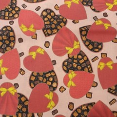 FQ (18″ x 22) Valentines Cotton Fabric Chocolate Candy Box Cranston 2008