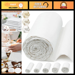 100% Cotton Muslin Fabric by the Yard, 59″x10yd, White Bleached Medium Weight fo