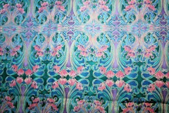WINDSOR COLLECTION FROM HOFFMAN-FLOURISHES IN BLUE AND PINK -100% COTTON FABRIC