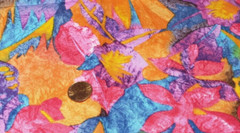 Hobby Lobby Fabric 2 Yards Floral Nature Bright Design #J2964 Japan Orange Pink