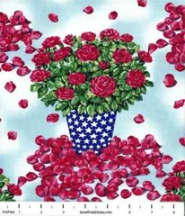 New York State Flower NYC Commemorative Rose 9-11 Never Forget Fabric FQ 1/4 YD