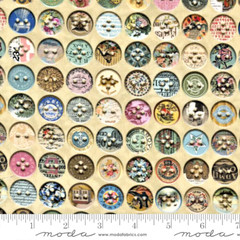 MODA FABRICS WITH “JUNK JOURNAL” #7414 12 OLD BUTTONS BTY