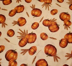 Autumn Glow BTY Quilting Treasures Orange Pumpkins on Cream Gold Highlights