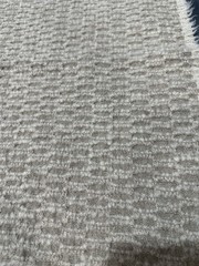 Oatmeal geometric boucle Upholstery Fabric remnant 18×54″ wool content