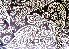 Waverly Fabric 44″ X 46″ Paisley Gray & White Boho Cottage Traditional Farmhouse