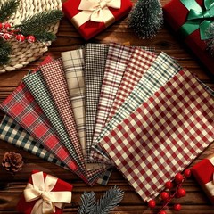 60 Pcs 10 x 10 Inch Vintage Plaid Quilting Fabric Squares Homespun Gingham Fabri