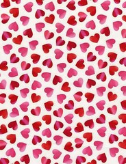 Valentine’s Day Fabric | Pink Red Heart Toss White | Timeless Treasures YARD