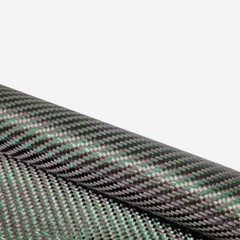 Metallic 3K Carbon Fiber Mixed Fabric Cloth 250gsm Twill Weave Long / Short Silk