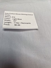 Item #414. Poly Cotton Woven Shirting (Oxford Cloth)