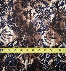 Gorgeous Premium Batik Quilt Fabric – Brown, Blue, Black, White 39″ x 39”