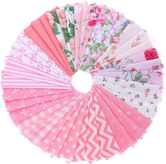 42Pcs Pink Charm Packs for Quilting, 100% Cotton Fabric Squares 5 x 5Inch Pre-Cu