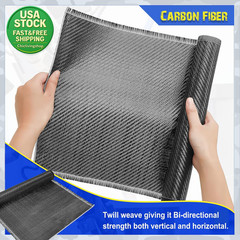 Carbon Fiber Fabric Roll 2X2 Twill Weave 3K 6.5Ft X 12 Inch 2 Rolls
