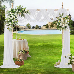 White Chiffon Fabric by The Yard, 60 Inch Wide Chiffon Sheer Fabric Bolt Wedding