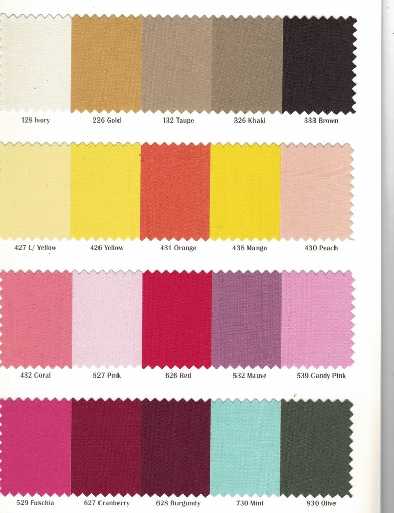 Polyester Cotton Broadcloth Fabric | 60″ Wide | Solid Colors | Continuous Yards