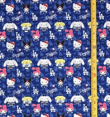 HELLO KITTY AND FRIENDS DODGERS- 1 YARD FABRIC ( 36″X58″) BRAND NEW