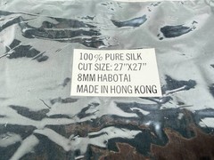 Lot of 27 New 100% Pure Silk Habotai Squares Black 8mm Mixed Sizes Hong Kong