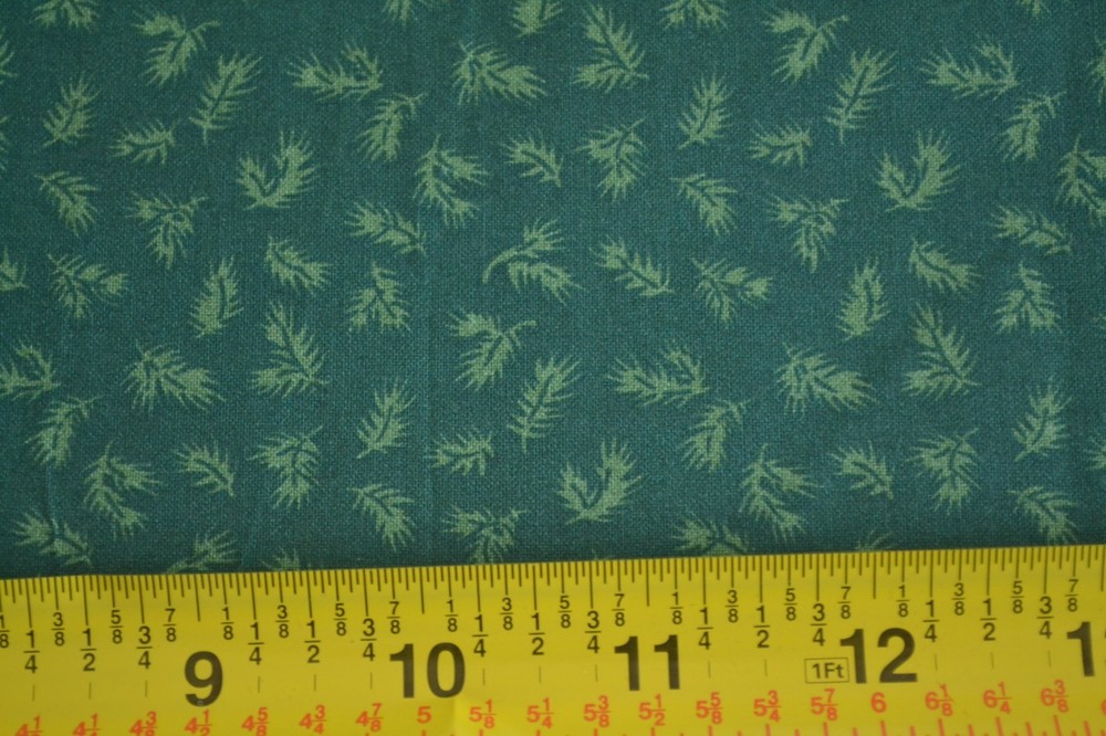 By 1/2 Yd, Vintage, Green Pine-Needles on Green Quilt Cotton, N1350