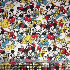 DISNEY MICKEY AND FRIENDS “Sensational Snapshot” Cotton Fabric 1/2 Yard 18”x43”