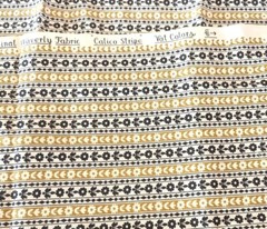 Vtg Waverly Floral Calico Stripe Scotch Guard Fabric 2 Cuts 1 3/4 Yd X 48″ Total
