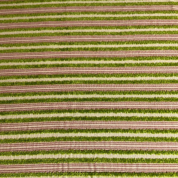 Burch Bright Green Textured Chenille Stripe Upholstery Fabric
