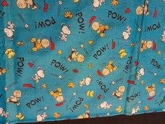 Vintage Peanuts Charlie Brown & Snoopy Baseball POW Fabric NOS 2000