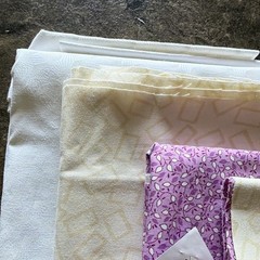 Cotton Quilting Fabric Lot Purple Cream White Floral Prints Solids Fat Eighths