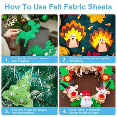 Felt Sheets for Crafts 4″ x 4″: 1mm Thick, Assorted Colors, 40 Pcs