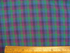 3.6 yds FABRIC Country Check Cotton Blue green Quilt Clothing 44″ x 130″ BTP